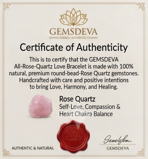 Natural Rose Quartz Bracelet for Love & Emotional Healing | Gemsdeva
