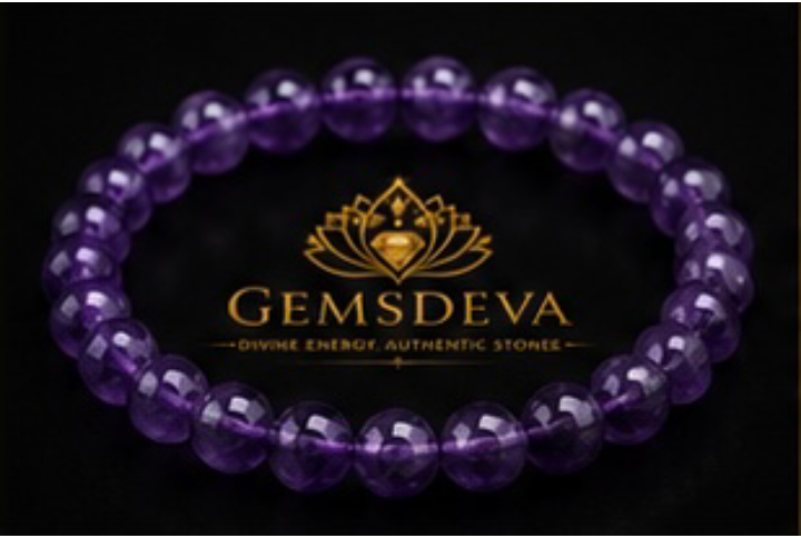 Natural Amethyst Bracelet for Calmness, Protection & Positive Energy | Gemsdeva