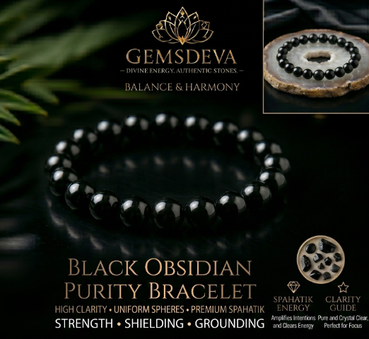 Black Obsidian Bracelet – Protection, Strength & Grounding | Gemsdeva
