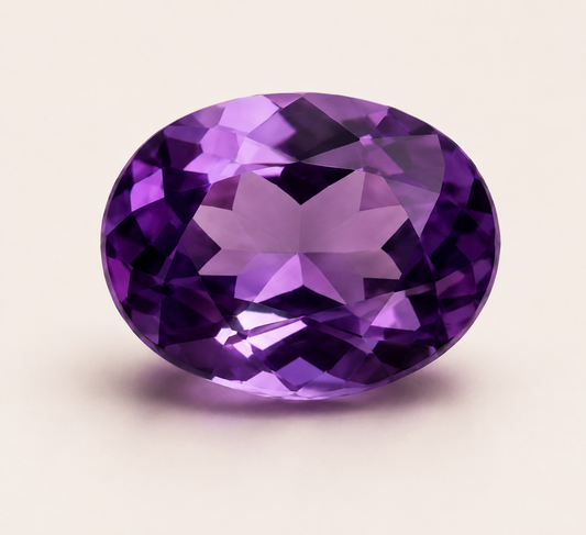 Amethyst Oval Cut Gemstone – 5 Carat | Natural Brazil Origin