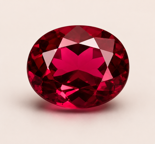 Ruby Oval Cut Gemstone