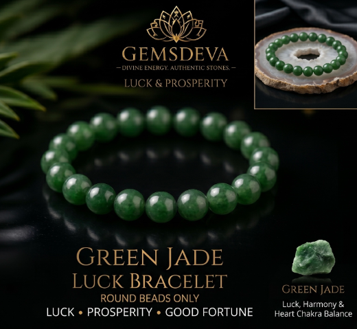 Green Jade Bracelet for Prosperity, Harmony & Good Fortune | Gemsdeva