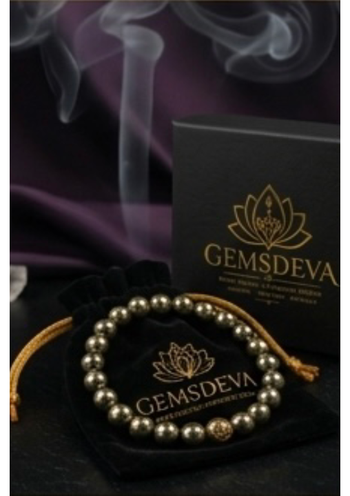 Pyrite Bracelet – Wealth, Confidence & Protection | Gemsdeva