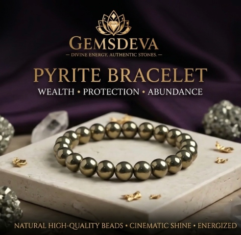 Pyrite Bracelet – Wealth, Confidence & Protection | Gemsdeva