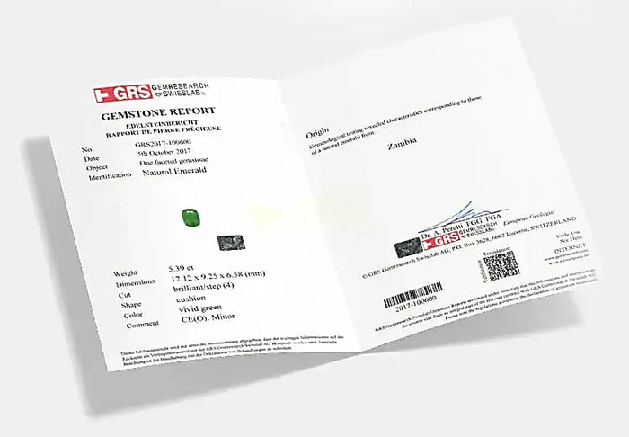 Gemstone Certificate