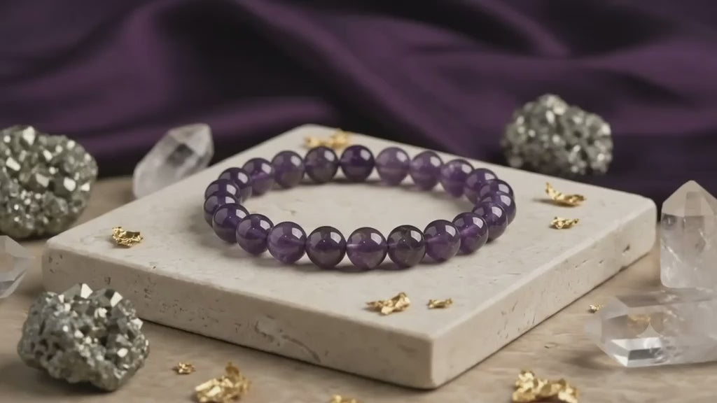 Natural Amethyst Bracelet for Calmness, Protection & Positive Energy | Gemsdeva
