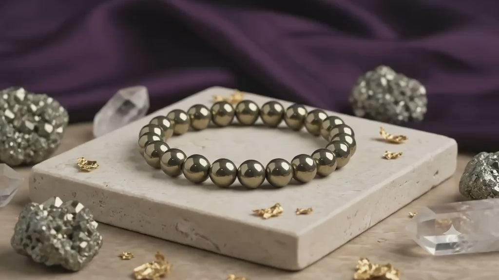Pyrite Bracelet – Wealth, Confidence & Protection | Gemsdeva